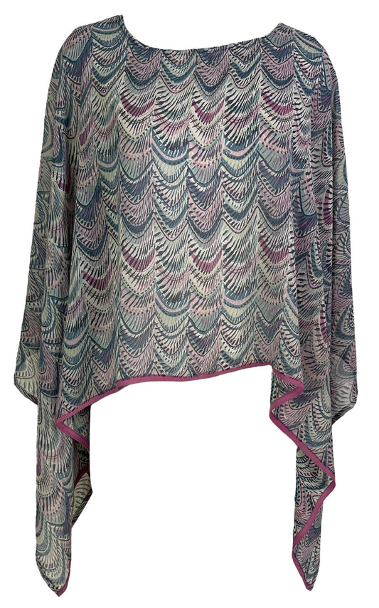 PRG7266 Sheer Avatar Pure Silk Capelet Poncho - Velora