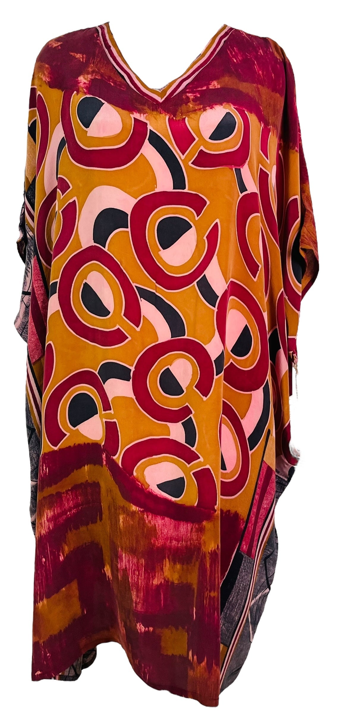 PRC6763 Avatar Pure Silk Midi Length Kaftan - Velora