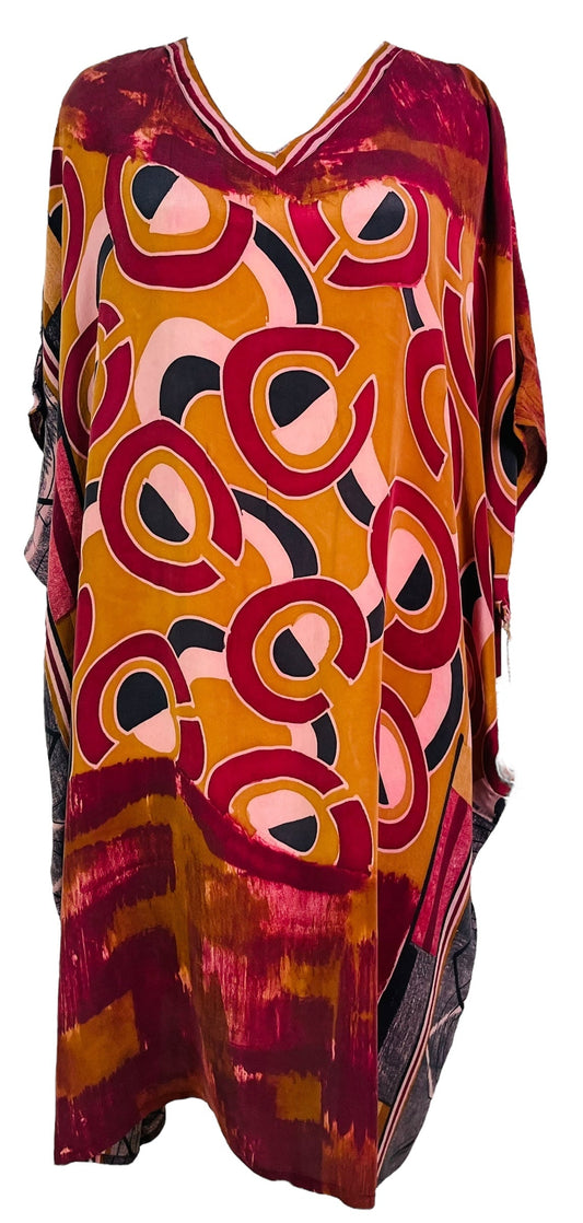 PRC6763 Avatar Pure Silk Midi Length Kaftan - Velora