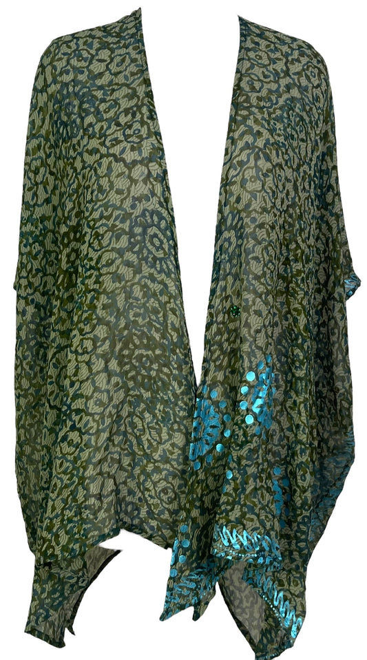 PRG7112 Sheer Avatar Pure Silk Cardigan - Velora