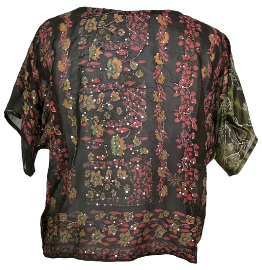 PRG7481 Sheer Avatar Pure Silk Boxy Top - Velora