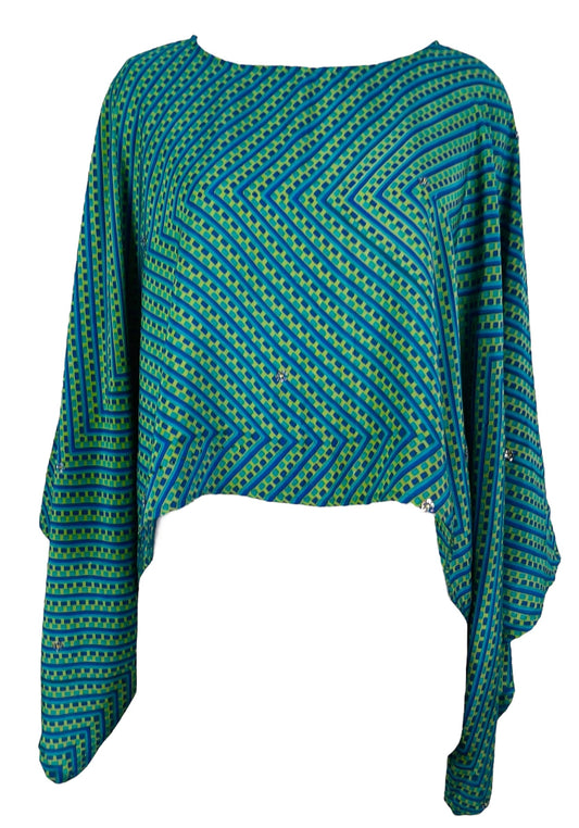 PRC6571 Avatar Pure Silk Kimono-Sleeved Top - Velora