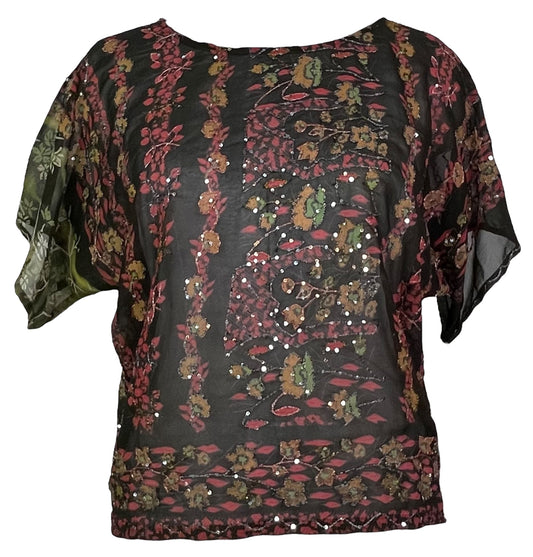 PRG7481 Sheer Avatar Pure Silk Boxy Top - Velora