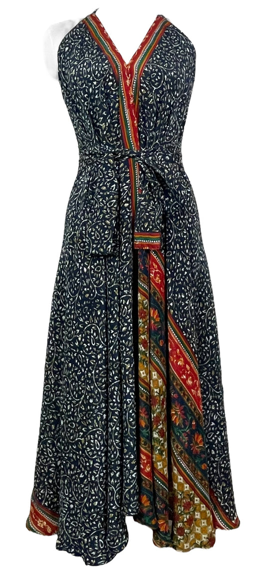 PRC7685 Avatar Pure Silk Maxi Dress with Belt - Velora