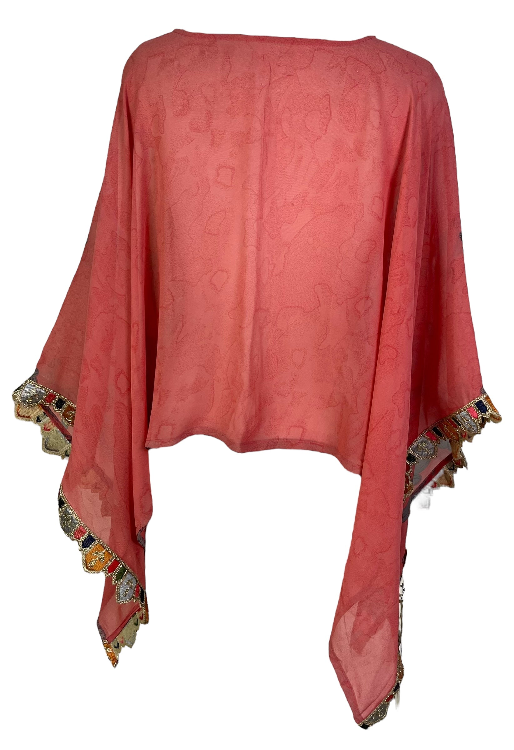 PRG7263 Sheer Avatar Pure Silk Capelet Poncho - Velora