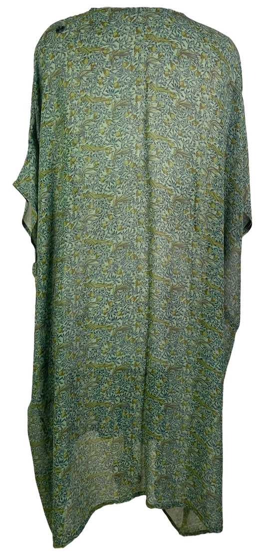 PRG7362 Sheer Avatar Pure Silk Midi Length Kaftan - Velora