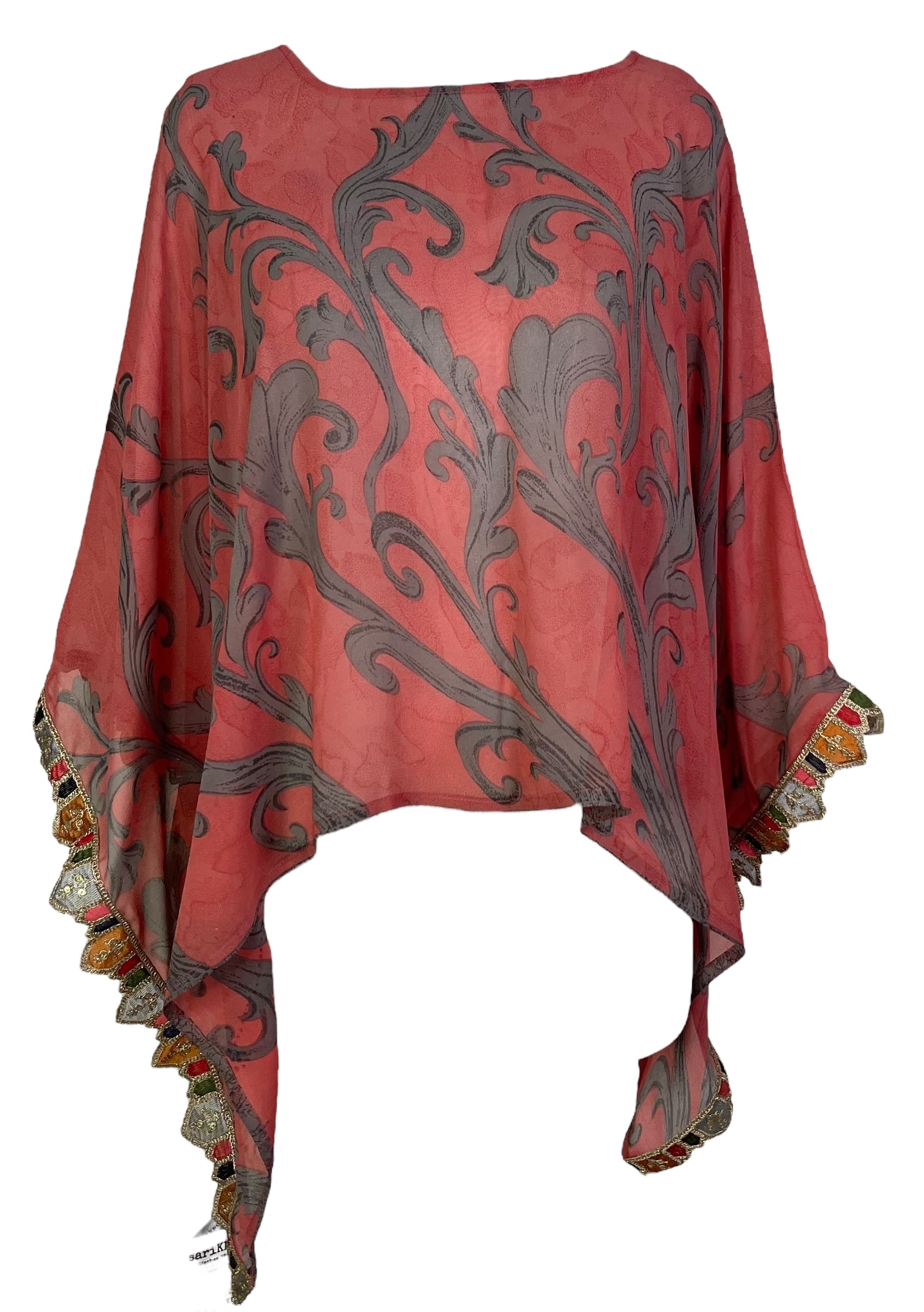 PRG7263 Sheer Avatar Pure Silk Capelet Poncho - Velora