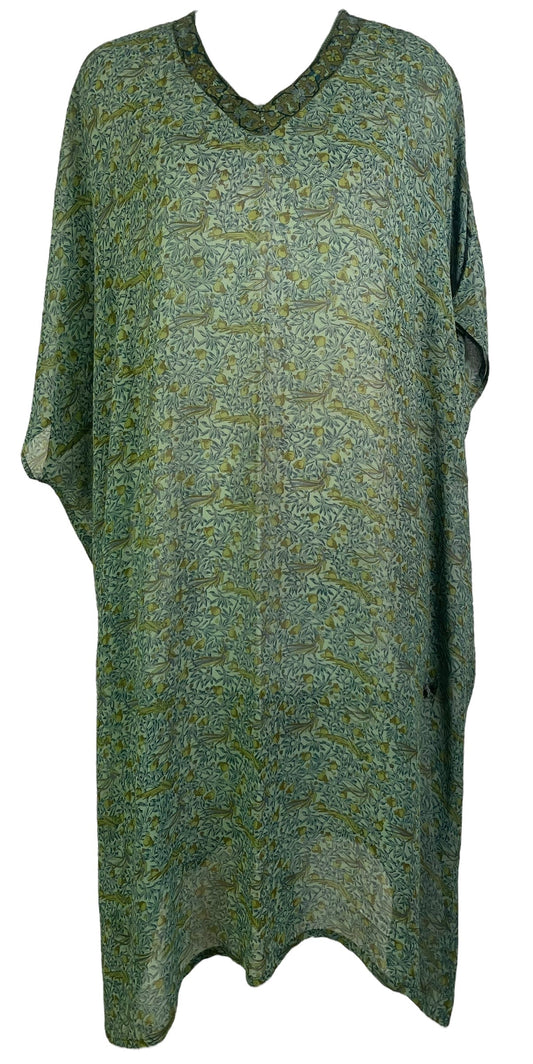 PRG7362 Sheer Avatar Pure Silk Midi Length Kaftan - Velora