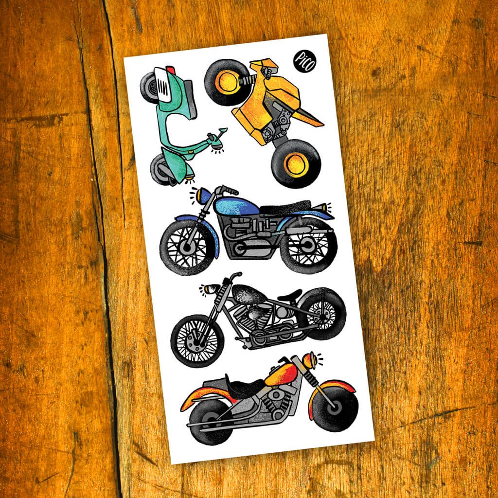 Pico tattoo Amour de la moto - Velora Luxury Fashion