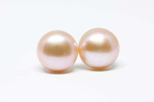 Pink Pearl Stud Earrings 10mm - Velora Luxury Fashion