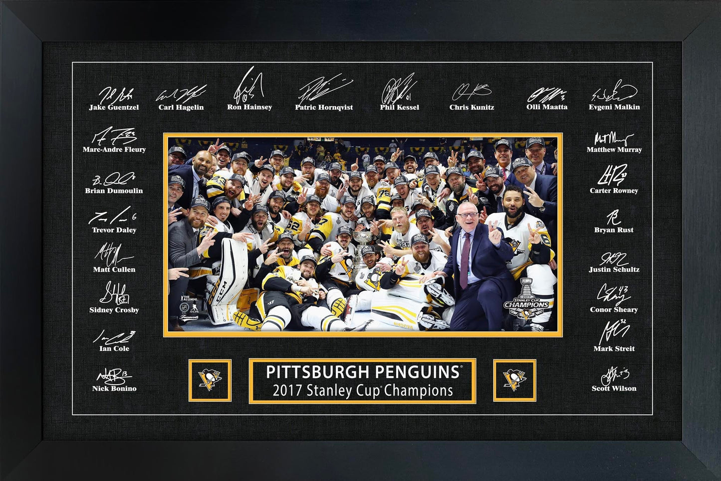 Pittsburgh Penguins 2017 Stanley Cup Replica Signature Frame - Velora Luxury Fashion
