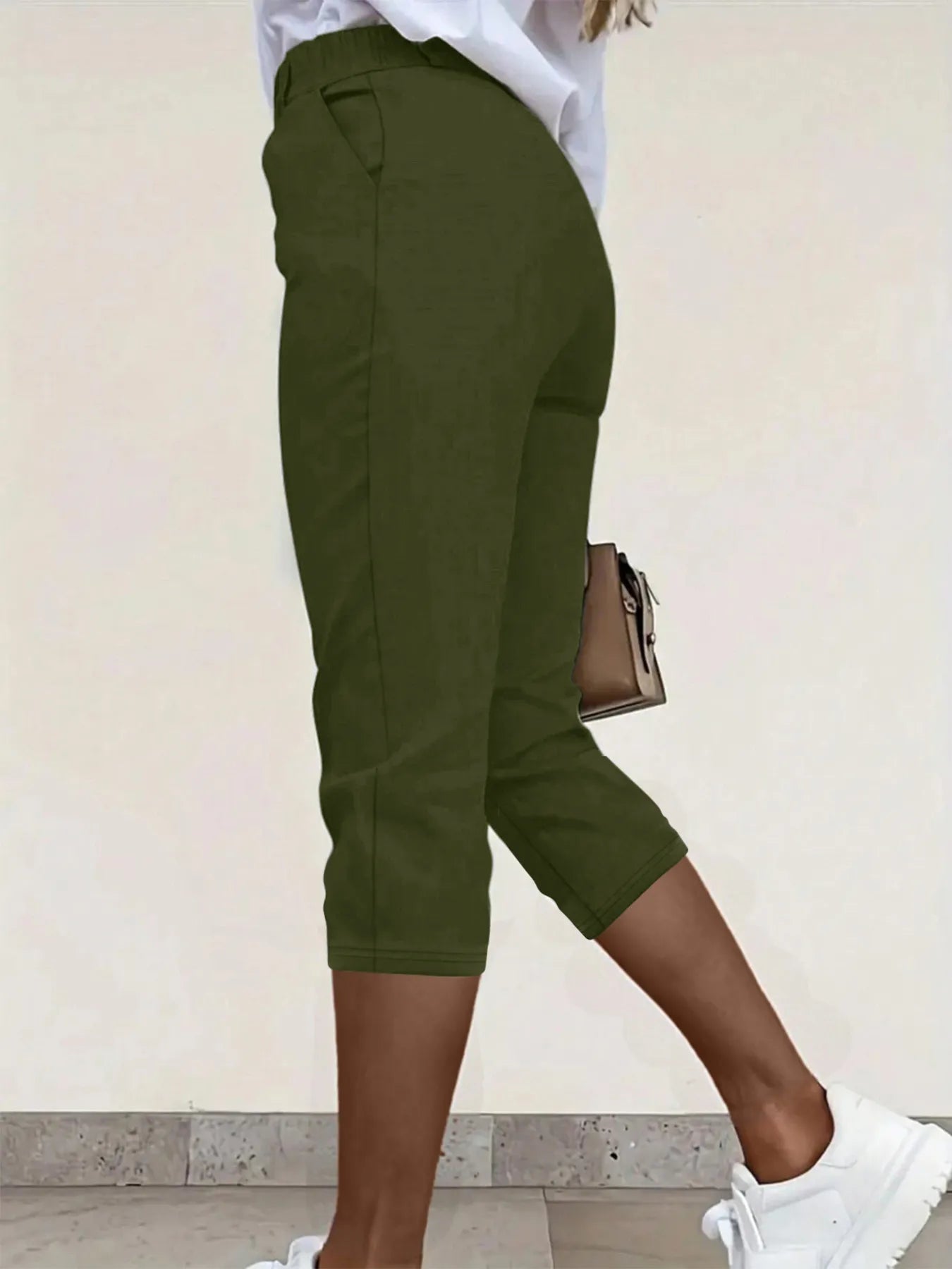 Pleated Detail Pants with Pockets - Velora Luxury Fashion