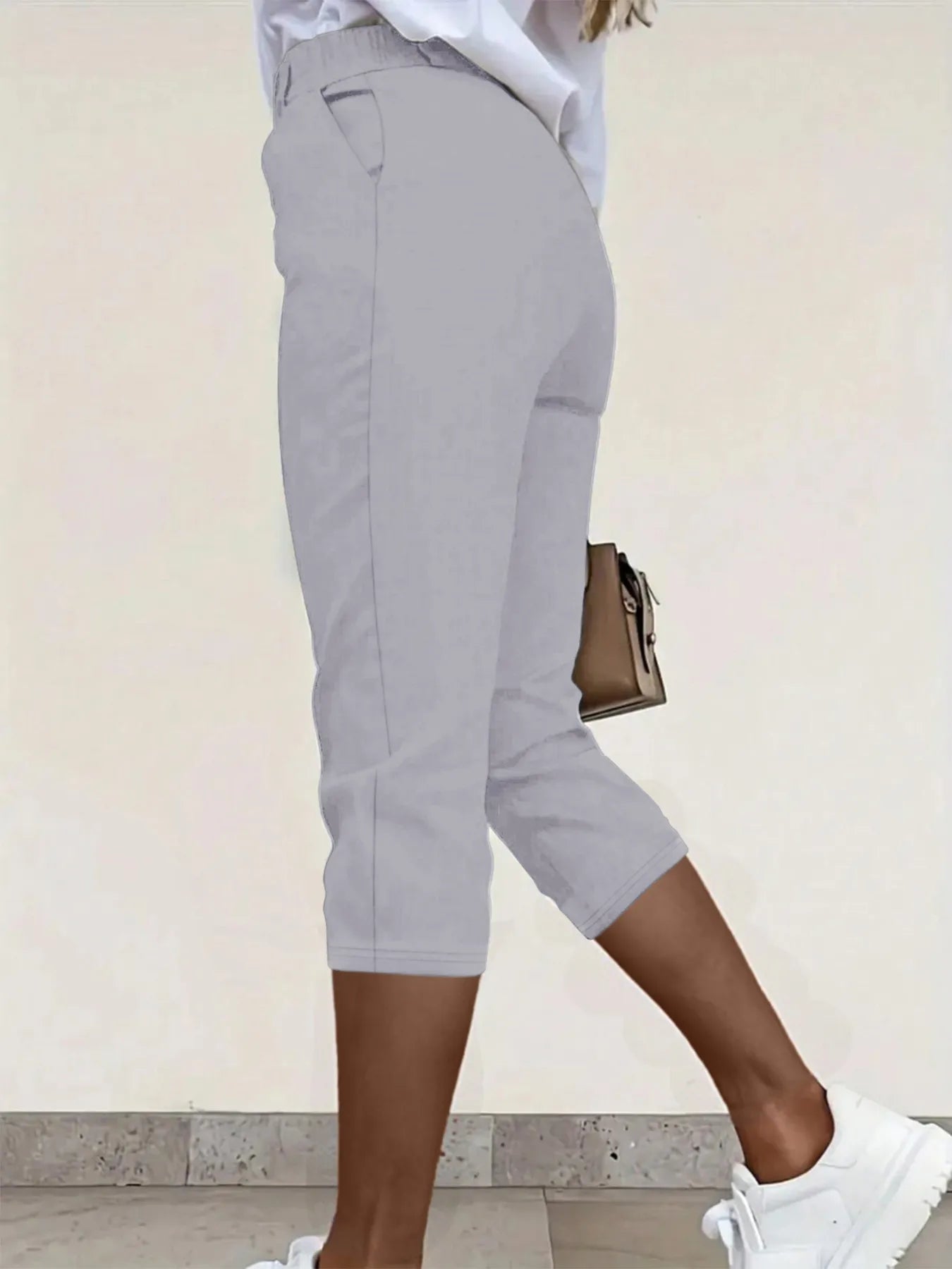 Pleated Detail Pants with Pockets - Velora Luxury Fashion