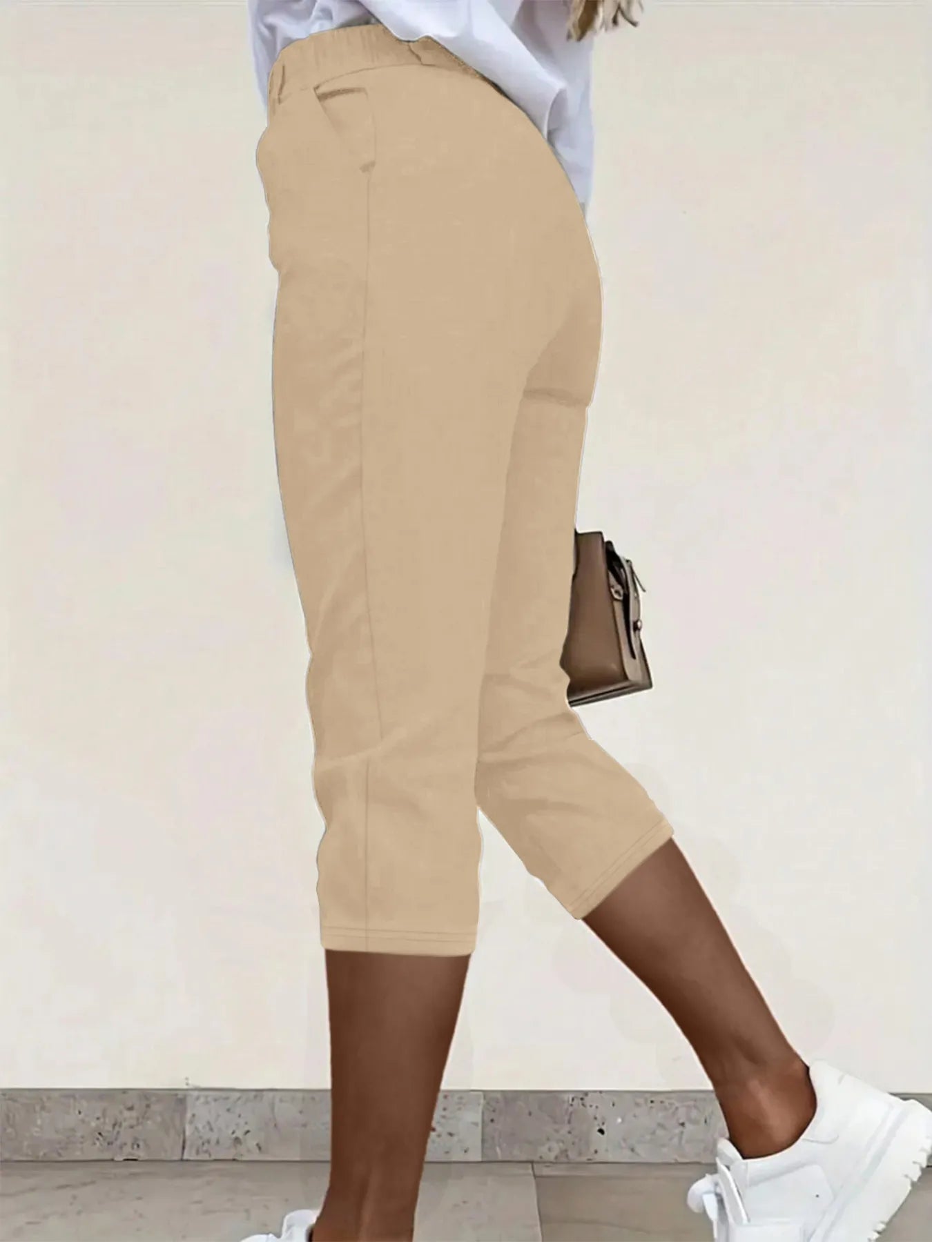 Pleated Detail Pants with Pockets - Velora Luxury Fashion