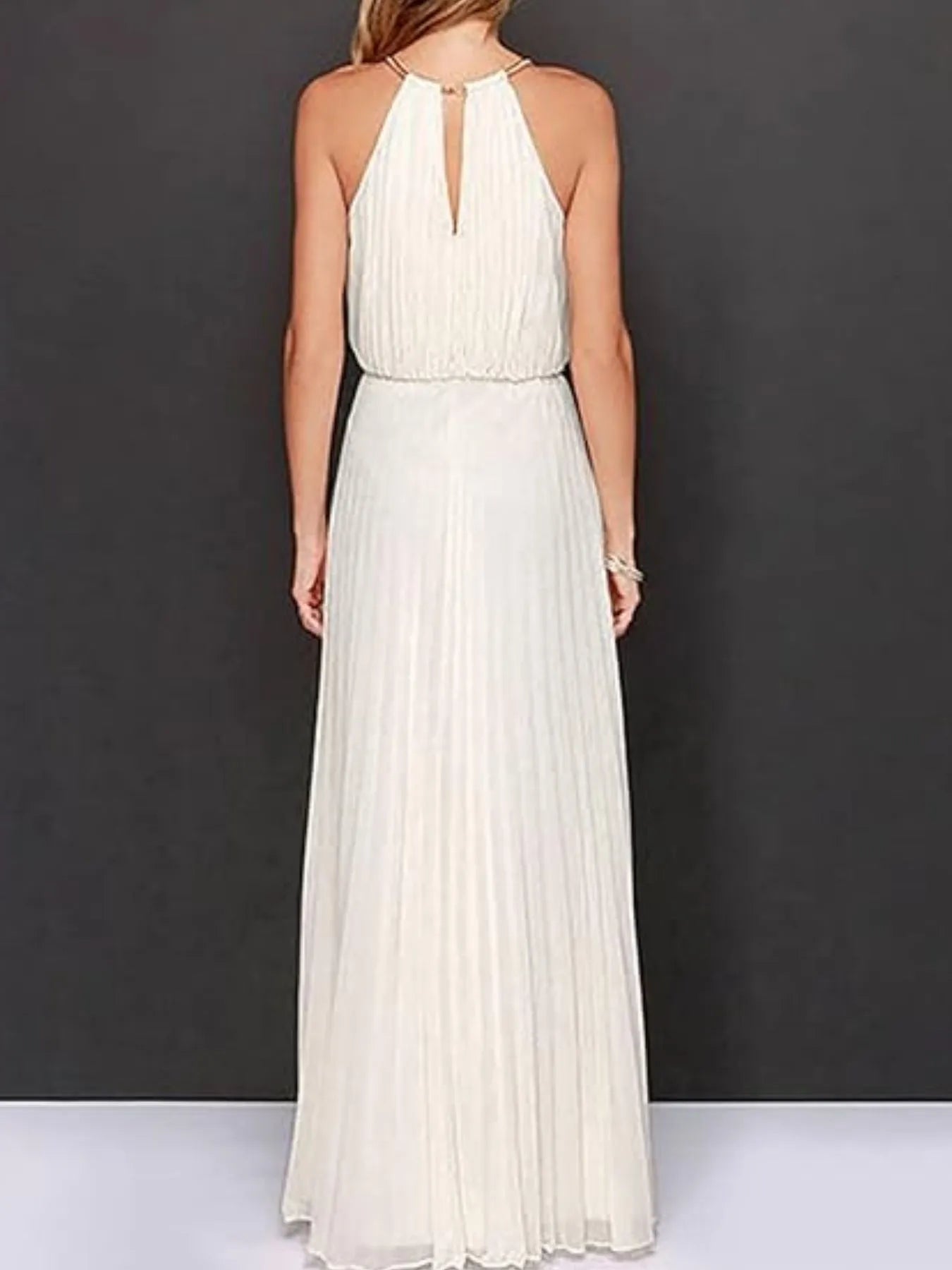 Pleated Sleeveless Maxi Tank Dress - Velora Luxury Fashion