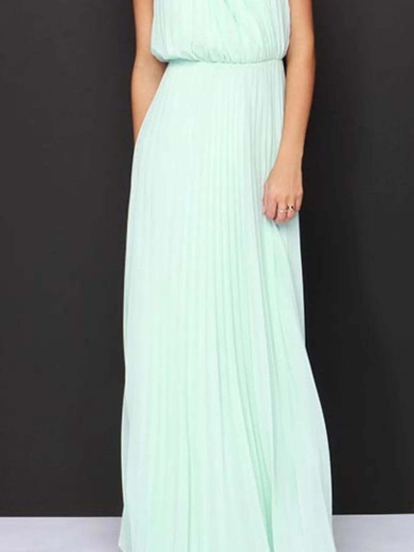 Pleated Sleeveless Maxi Tank Dress - Velora Luxury Fashion