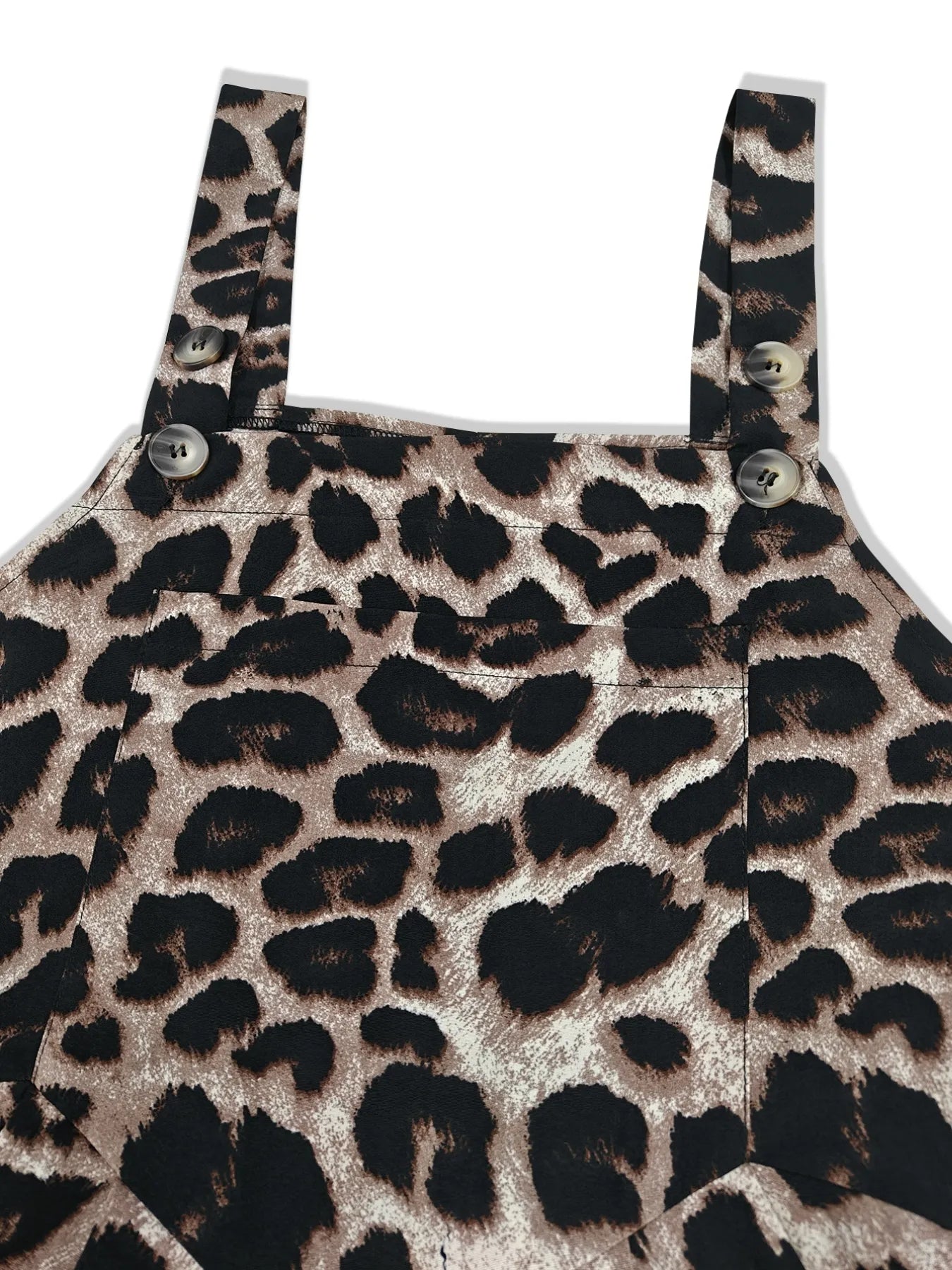 Plus Size Leopard Print Wide Leg Casual Overalls - Velora Luxury Fashion