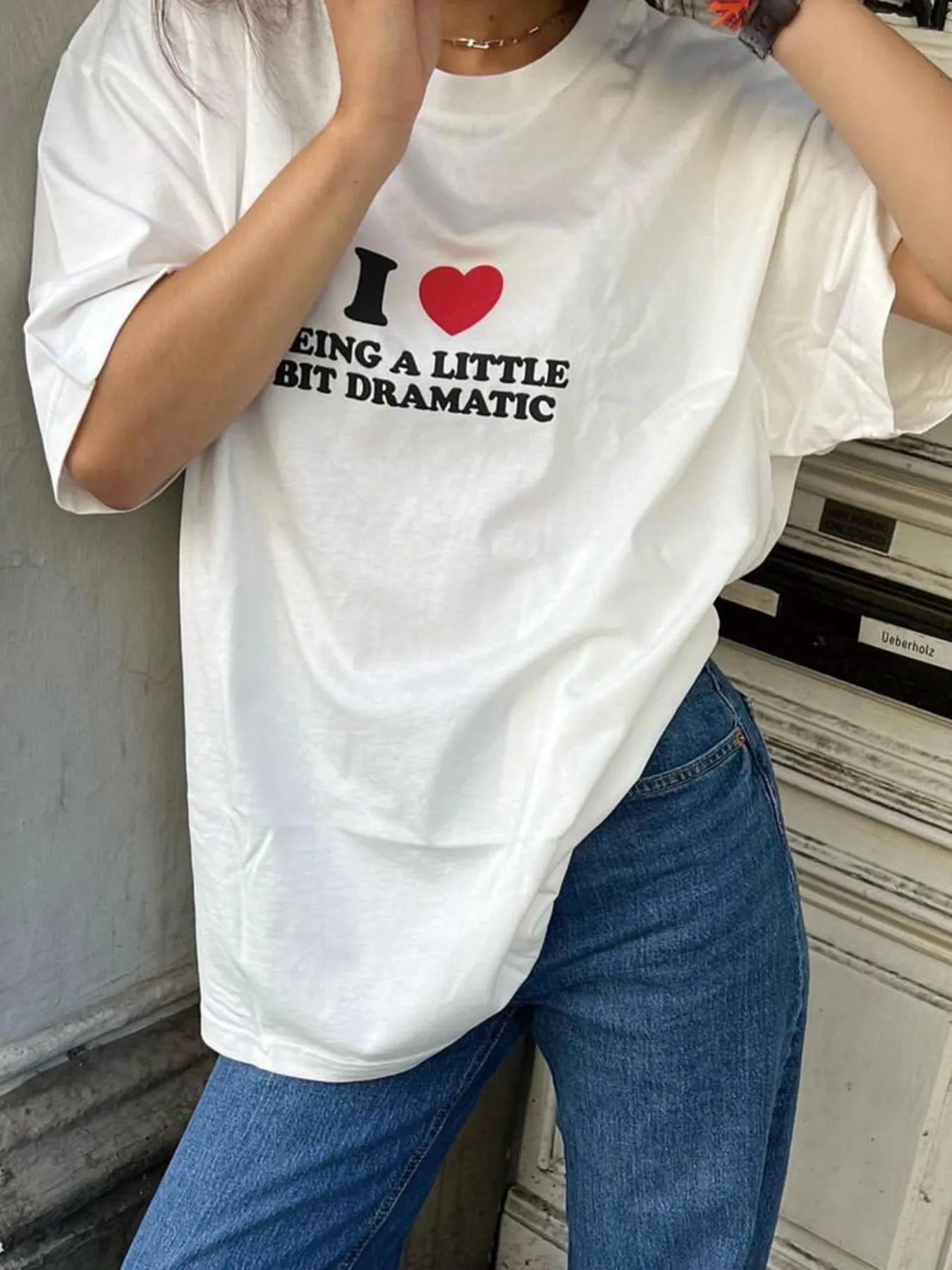 Plus Size Letter Graphic Round Neck Short Sleeve T-Shirt - Velora Luxury Fashion