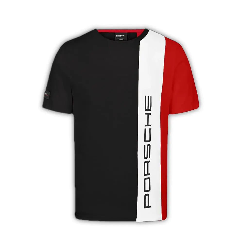Porsche Motorsport Mens Stripe Tshirt - Black - Size: XL - Velora Luxury Fashion