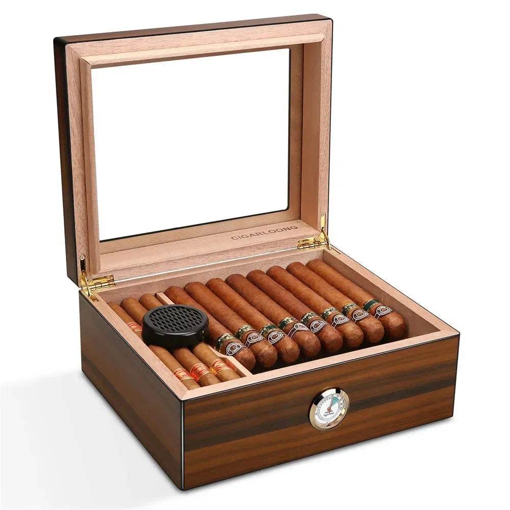 Portable Cedar Wood Humidifying Moisturizing Cigar Box Humidor Case