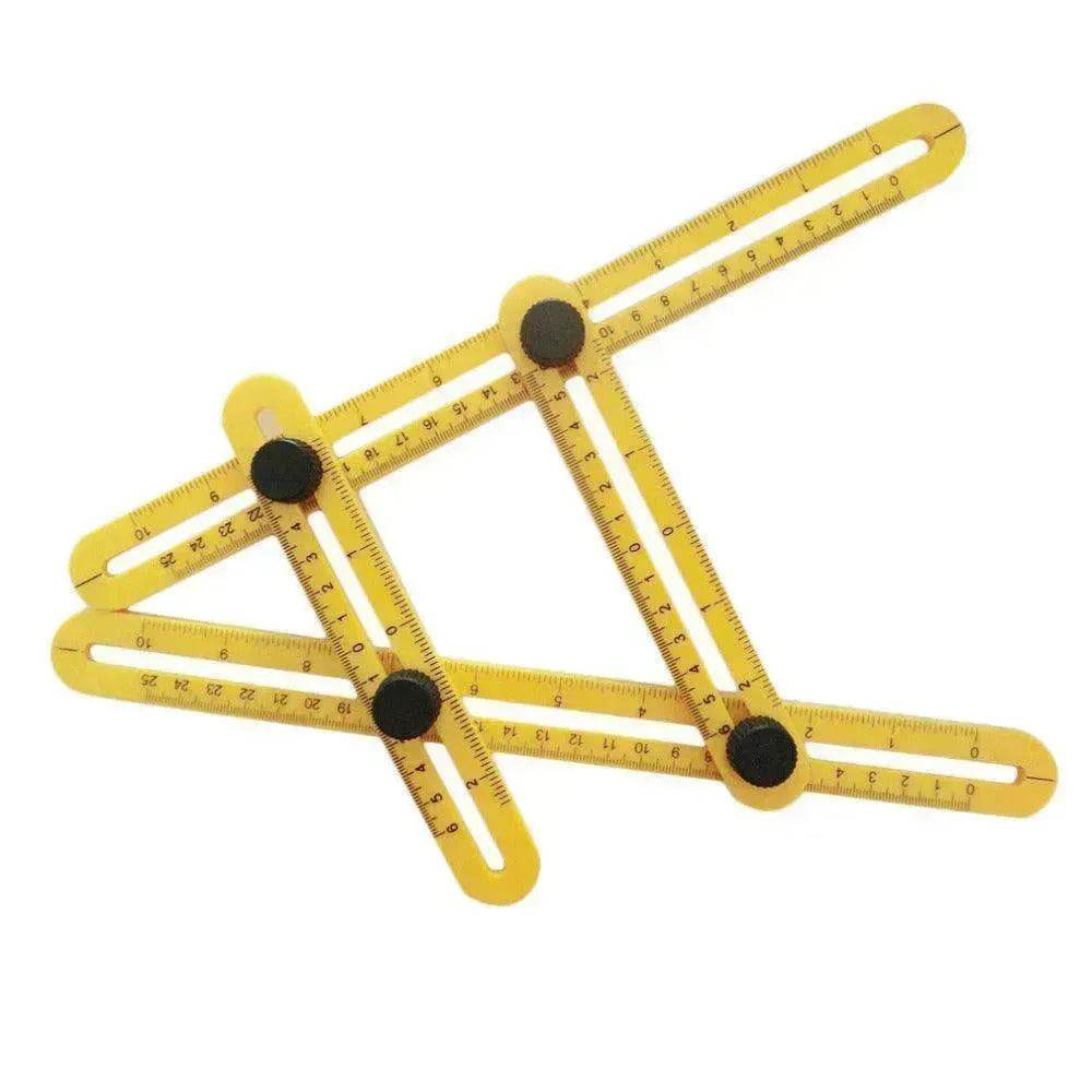 Practical Four Folding Plastic Ruler Metric Scale Multifunctional Measuring Angle Ruler - Velora