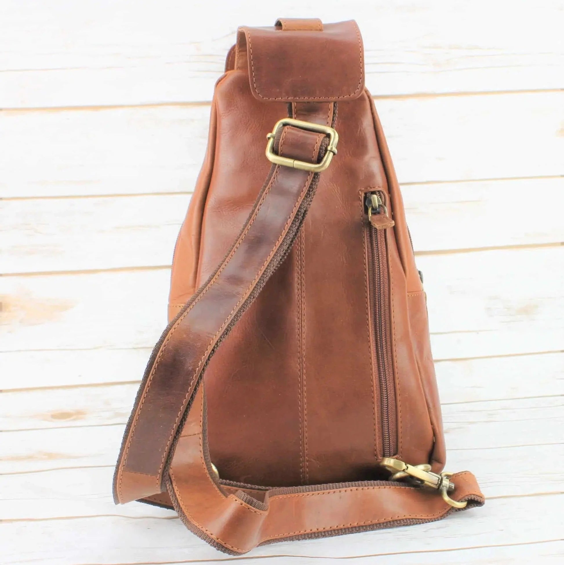 Premium Handcrafted Leather Sling Bag | Backpack | Crossbody Messenger Bag - Velora Luxury Fashion