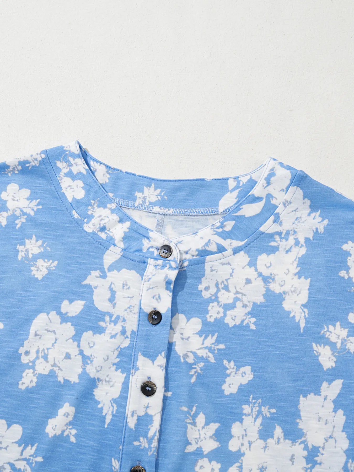 Printed Button-Front Wide Leg Jumpsuit - Velora Luxury Fashion