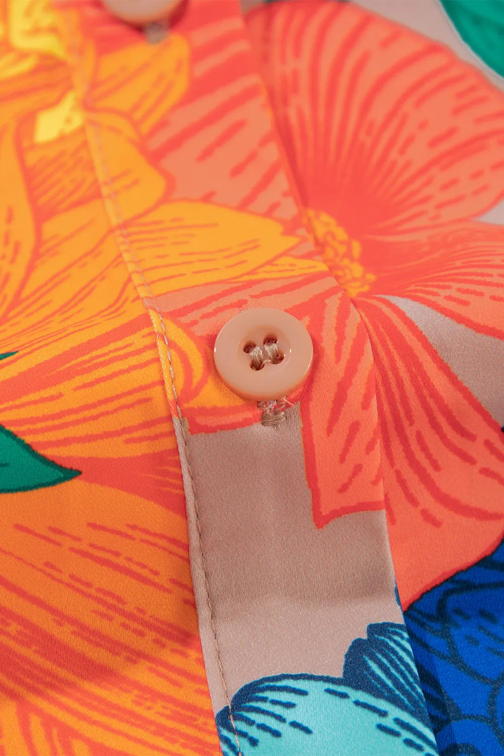 Printed Button Up Long Sleeve Top and Shorts Set - Velora Luxury Fashion