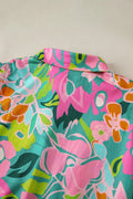 Printed Collared Neck Puff Sleeve Mini Dress - Velora Luxury Fashion