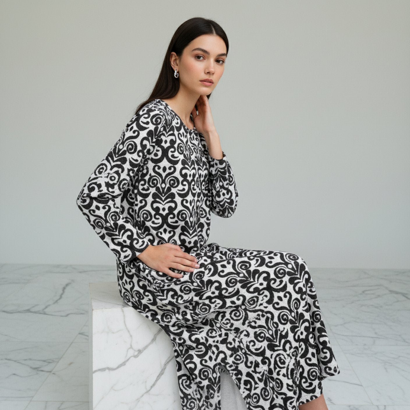 Printed Long Dress - Velora Luxury Fashion