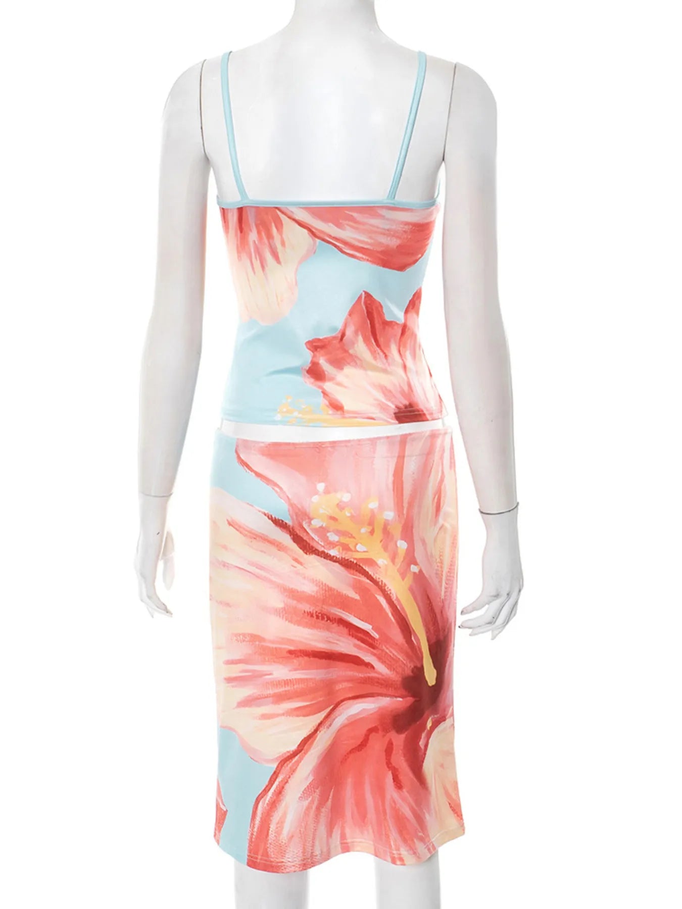 Printed Scoop Neck Cami and Skirt Set - Velora Luxury Fashion