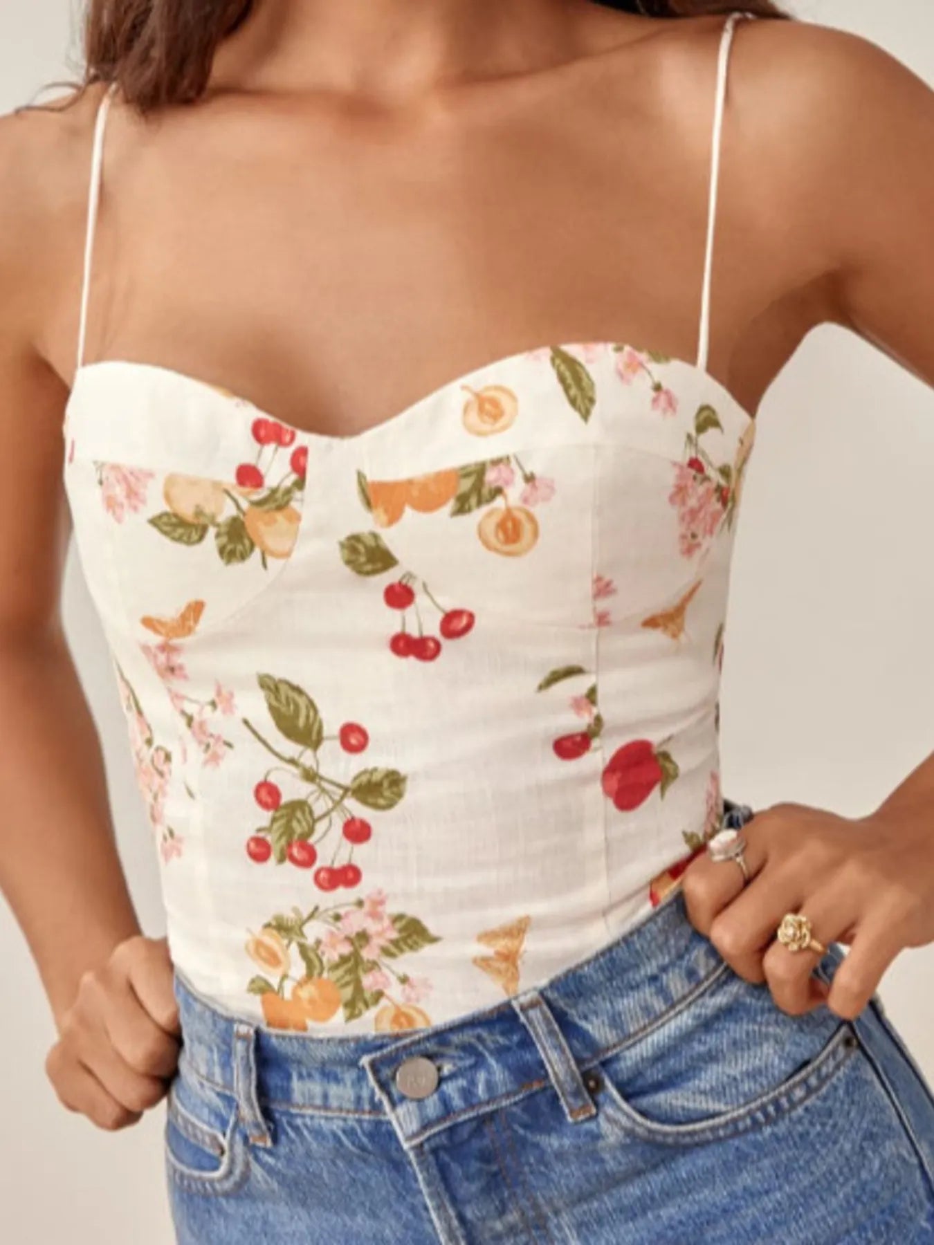 Printed Smocked Cami Top - Velora Luxury Fashion