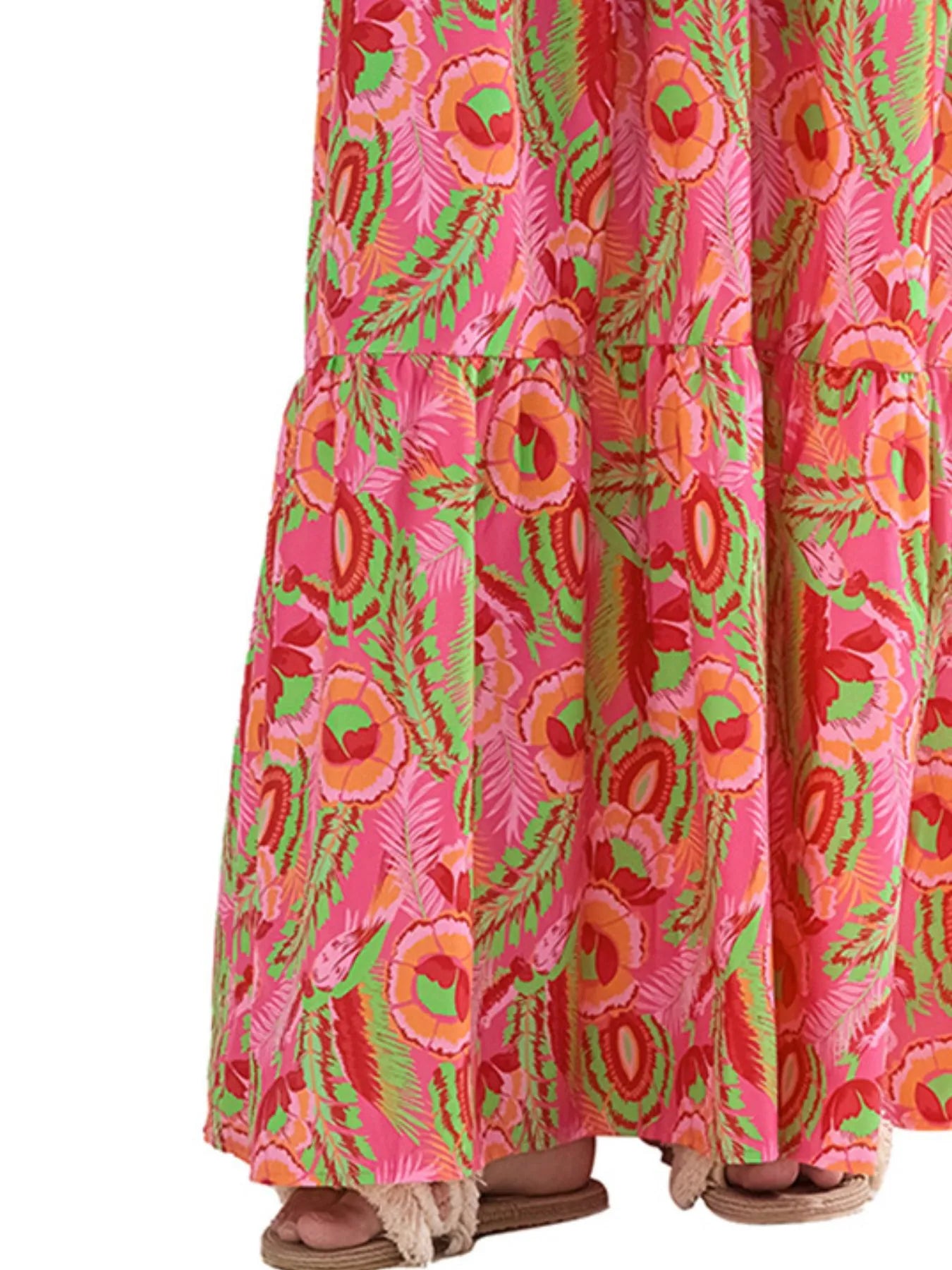 Printed Square Neck Cami Maxi Dress - Velora Luxury Fashion