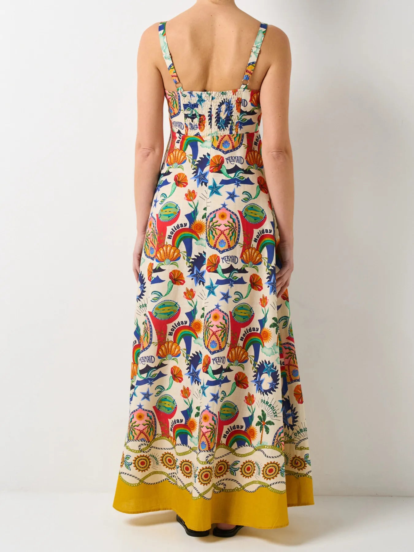 Printed Square Neck Maxi Dress - Velora Luxury Fashion