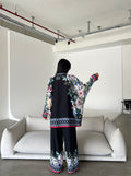 Printed Top with Wide Leg Pants - Velora Luxury Fashion