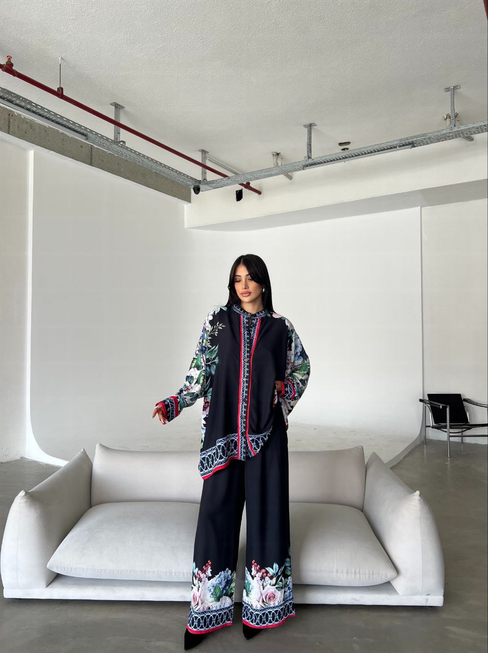 Printed Top with Wide Leg Pants - Velora Luxury Fashion