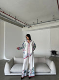 Printed Top with Wide Leg Pants - Velora Luxury Fashion
