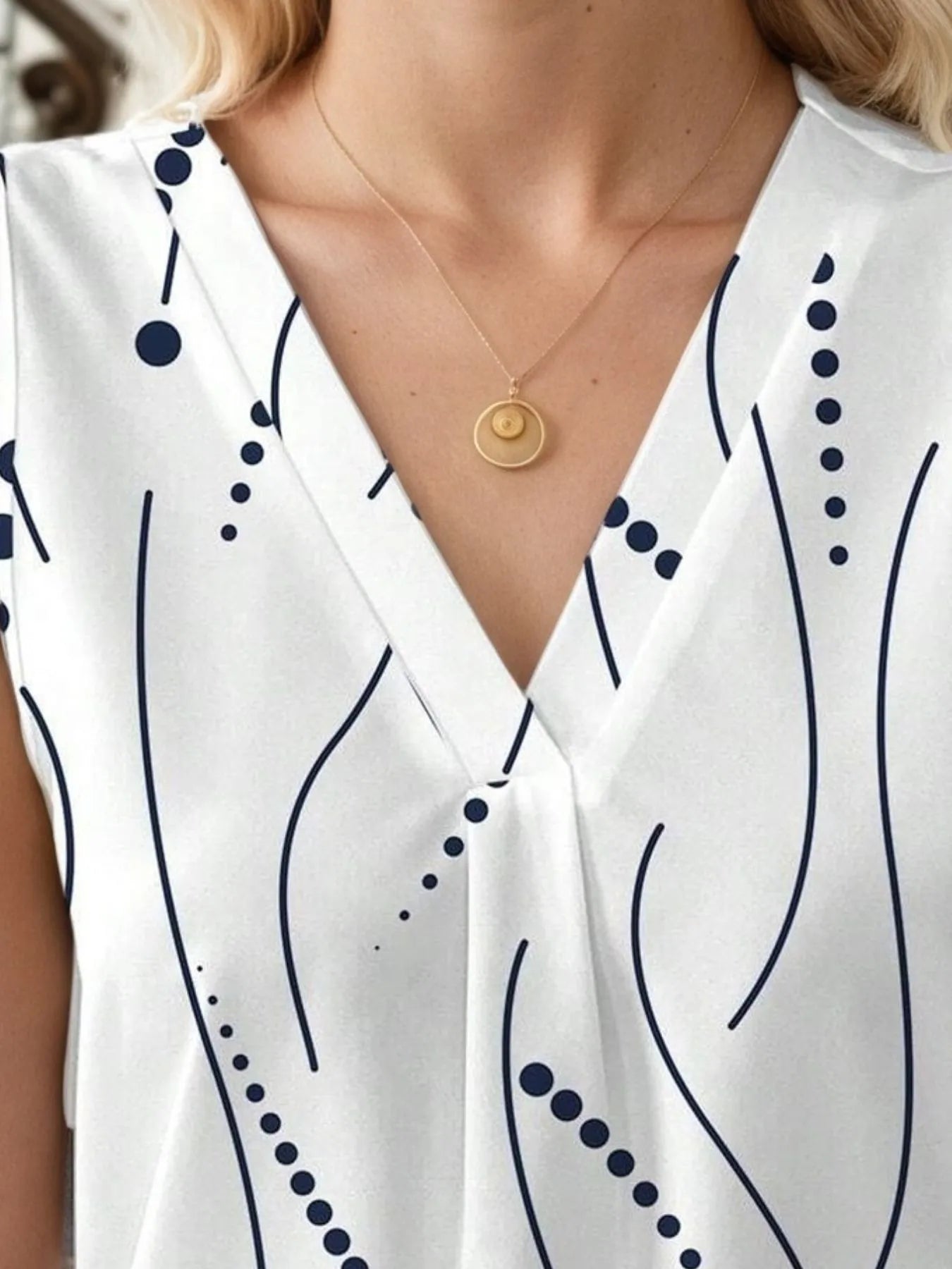 Printed V-Neck Tank - Velora Luxury Fashion