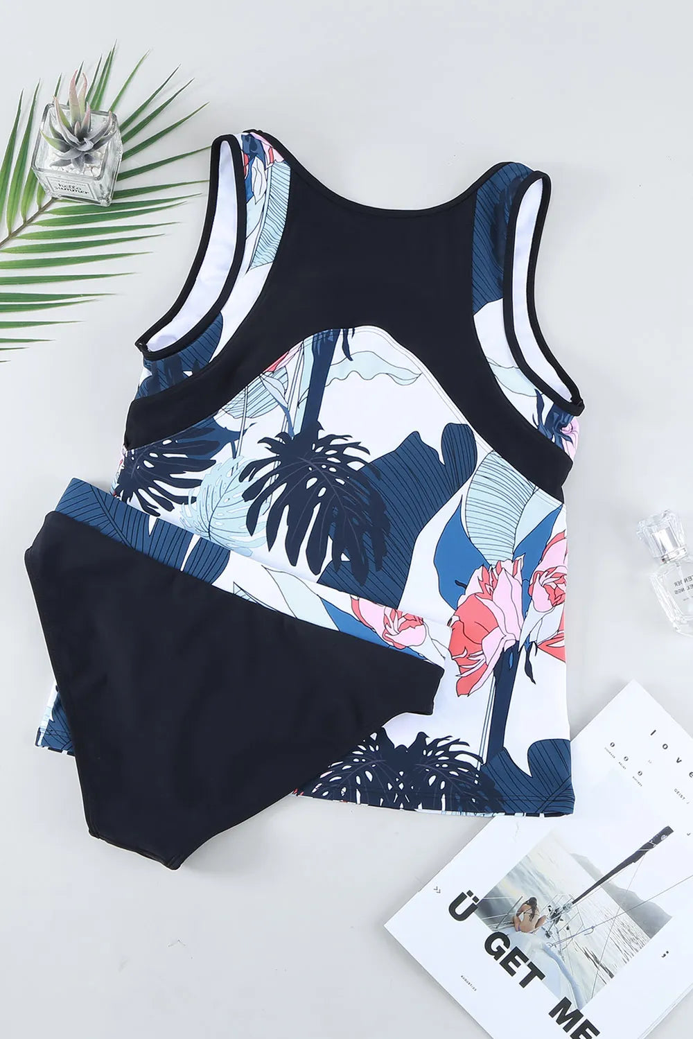 Printed Wide Strap Tankini Set - Velora Luxury Fashion