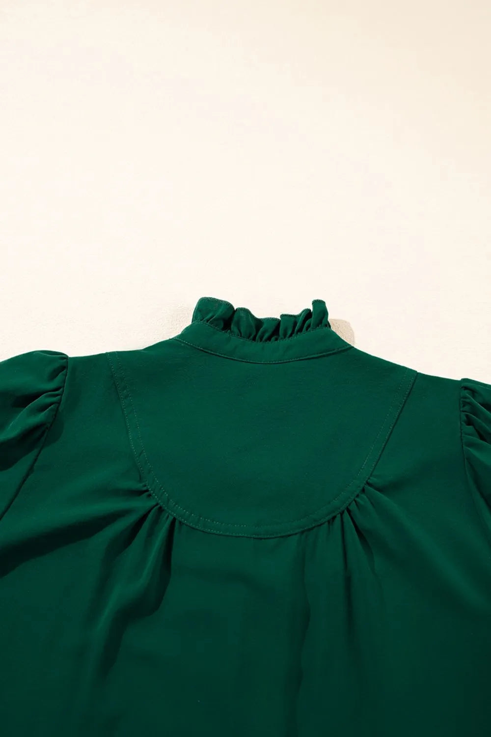 Puff Sleeve Frilled Trim Elegant Blouse - Velora Luxury Fashion