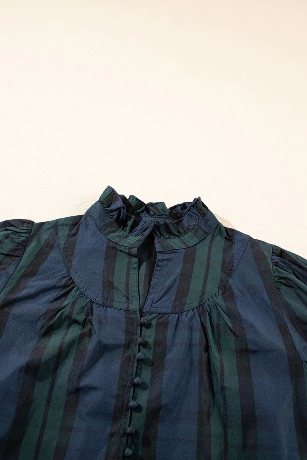 Puff Sleeve Frilled Trim Elegant Blouse - Velora Luxury Fashion