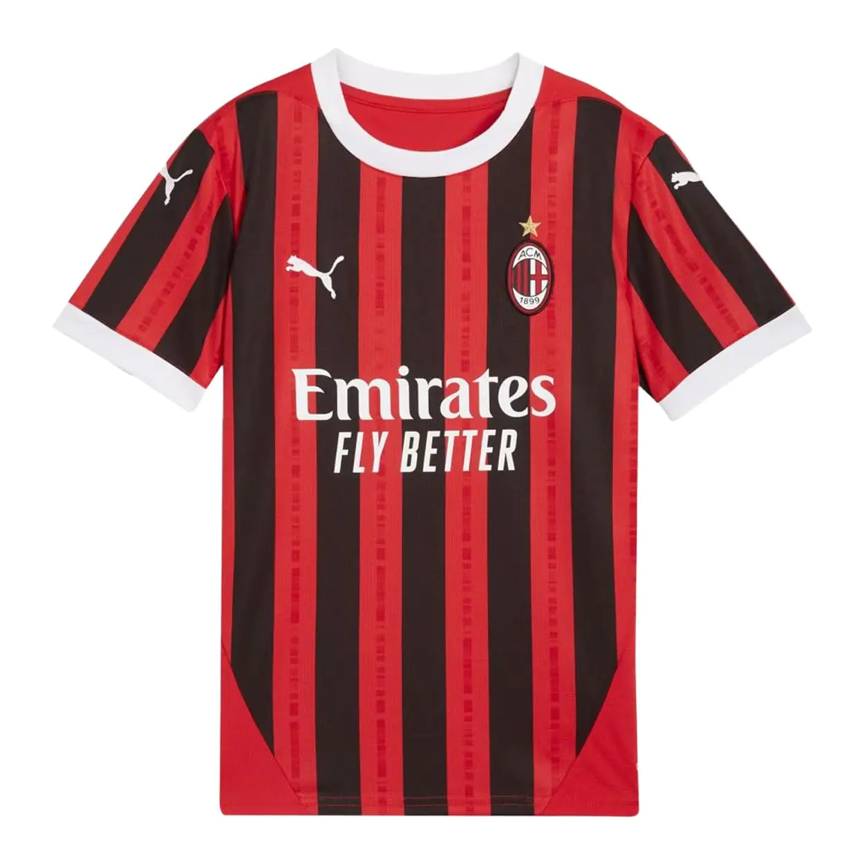 Puma Youth Soccer AC Milan 24/25 Home Jersey - Official Team Branding dryCELL Technology Regular Fit Crew Neck (US Alpha X-Large Regular Red/Black) - Velora Luxury Fashion