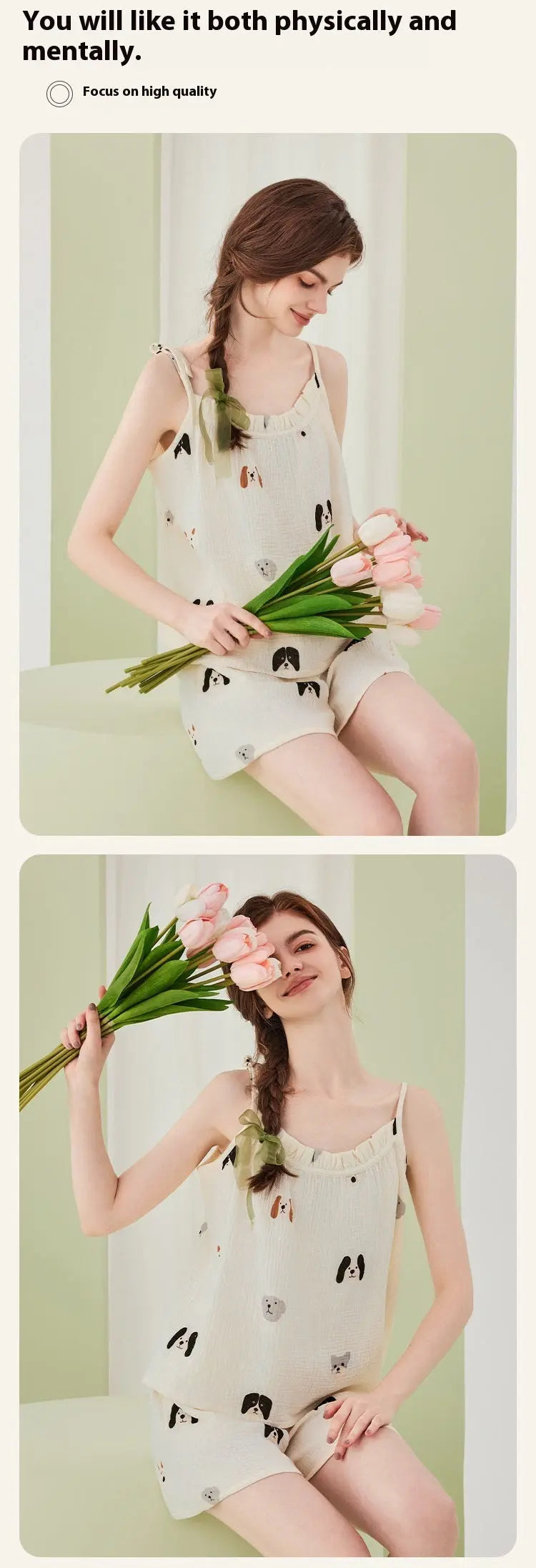 Pure Cotton Double-layer Gauze Pajamas For Women EX-STOCK Canada