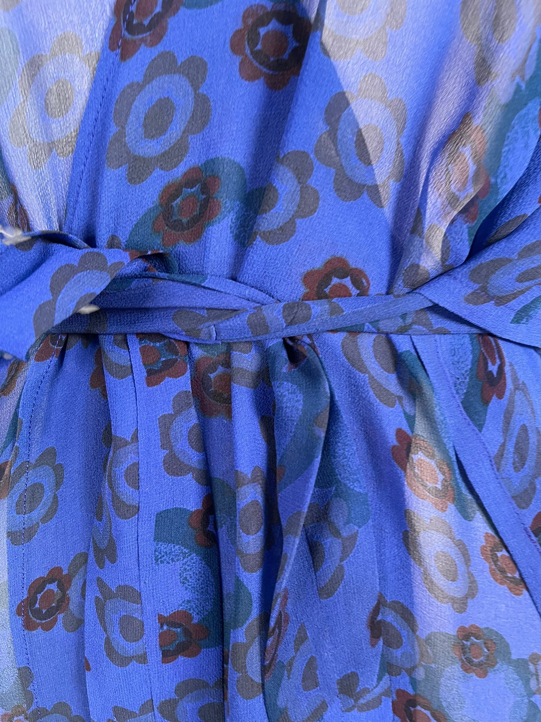 PRG6438 Sheer Avatar Pure Silk Kimono-Sleeved Jacket with Belt - Velora