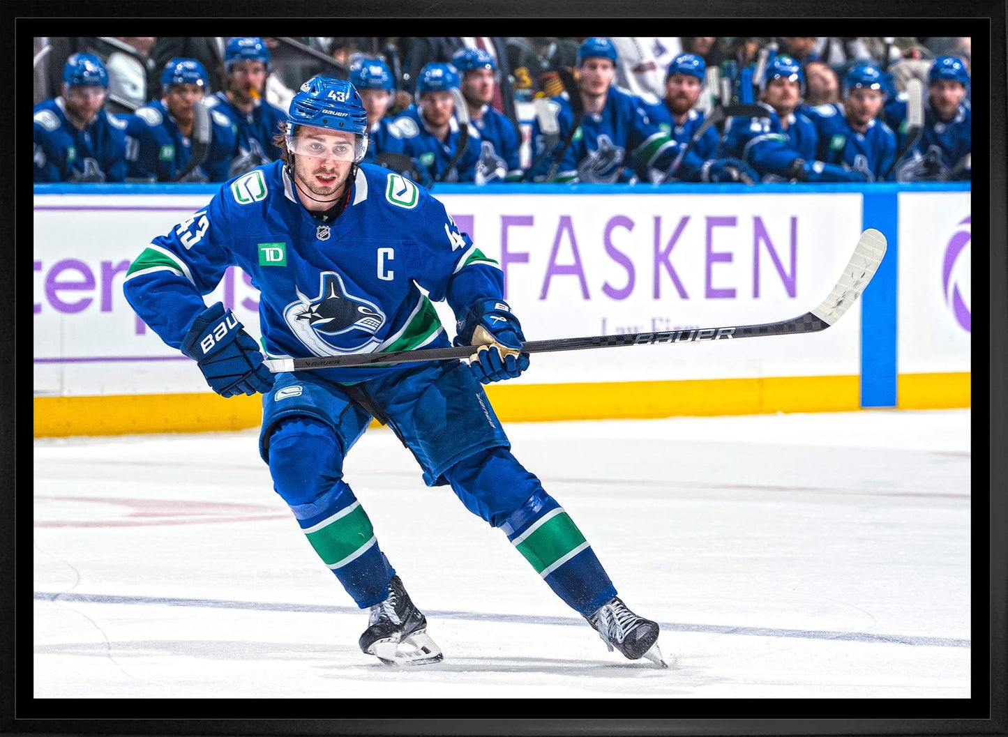 Quinn Hughes 20x29 Framed Canvas Vancouver Canucks - Velora Luxury Fashion