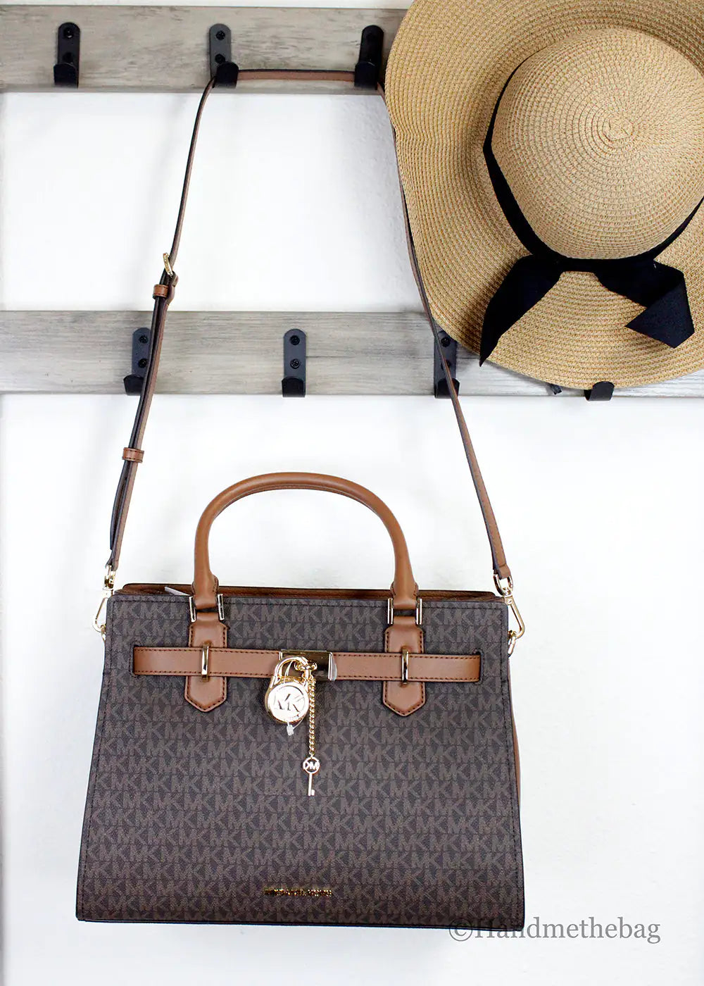 Michael Kors Hamilton PVC Brown Crossbody Satchel