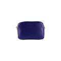 RB1008Y | Tracollina Donna Doppia Lampo in Vera Pelle Made in Italy. Tracolla removibile. Attacchi con moschettoni in metallo Oro Lucido - Colore Viola - Dimensioni: cm 20 x 15 x 9 - Velora Luxury Fashion