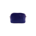 RB1008Y | Tracollina Donna Doppia Lampo in Vera Pelle Made in Italy. Tracolla removibile. Attacchi con moschettoni in metallo Oro Lucido - Colore Viola - Dimensioni: cm 20 x 15 x 9 - Velora Luxury Fashion