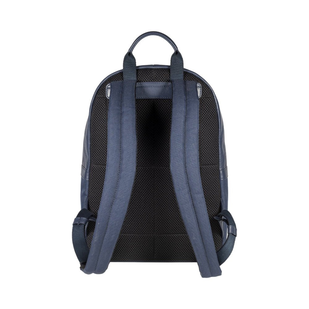 RB2001D | Zaino Porta Netbook/Tablet in Nylon/Vera Pelle, con leggera grana. Chiusura con lampo e spallacci regolabili - Colore Blu - Dimensioni: cm 27 x 38 x 14. Confezione: Sacchetto Tessuto non Tessuto - Velora Luxury Fashion