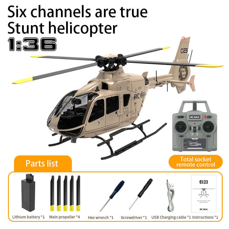 RC ERA C123 6CH Brushless RC Helicopter with Optical Flow, 3 Speed, 1-3 Batteries - Velora Luxury Fashion